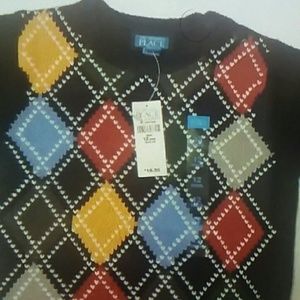 Boys Geometric Pullover Crew Neck Sweater